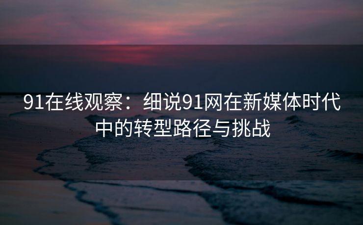 91在线观察：细说91网在新媒体时代中的转型路径与挑战