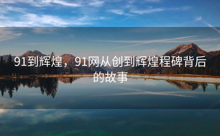 91到辉煌，91网从创到辉煌程碑背后的故事