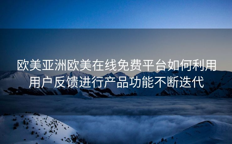欧美亚洲欧美在线免费平台如何利用用户反馈进行产品功能不断迭代