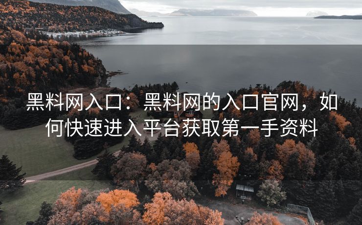 黑料网入口：黑料网的入口官网，如何快速进入平台获取第一手资料