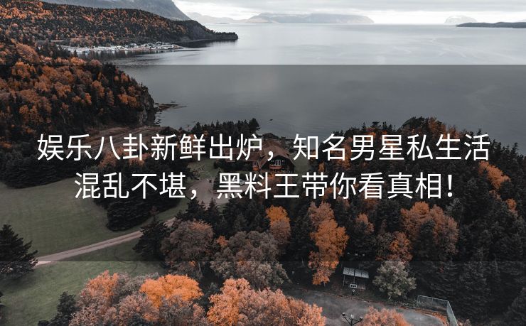 娱乐八卦新鲜出炉，知名男星私生活混乱不堪，黑料王带你看真相！